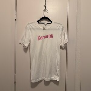 Barbie’s ‘Kenergy’ Adult Small White Pink Font Bella Canvas Shirt NWOT